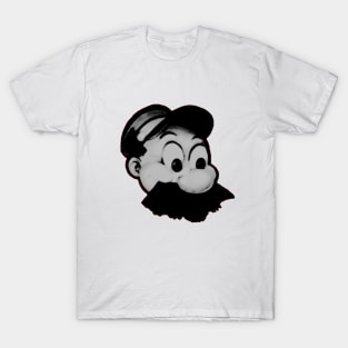 mustachioed man in a cap T-Shirt